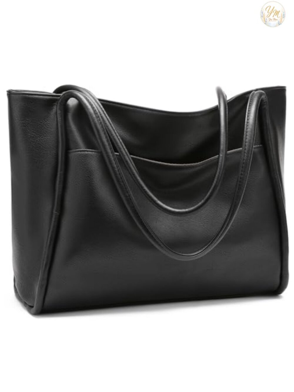 Women's Vegan Leather Tote Bag with Zipper, Top Handle